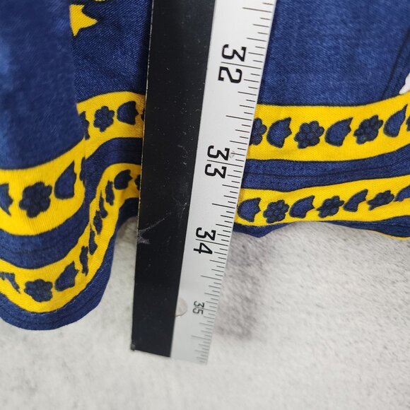 Umgee USA Womens Bohemian Tunic Dress Mixed Print Navy & Yellow 100% Rayon S - Picture 10 of 11